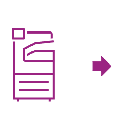 Flèche scanneur icône violette